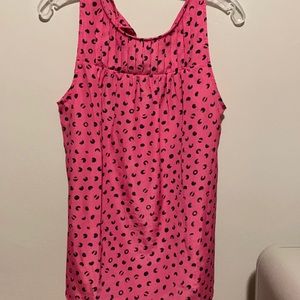 Pink and navy Polk a dotted sleeveless blouse